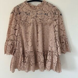 kate spade ~ fits Large ~ Poppy Lace Top in Amaretto Size M